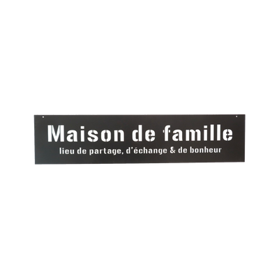 4MURS Plaque murale en métal Maison de famille Noir