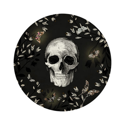 4MURS Tableau en verre Skull flower Noir
