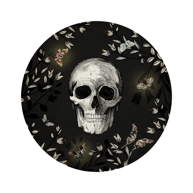 4MURS Tableau en verre SKULL FLOWER coloris noir