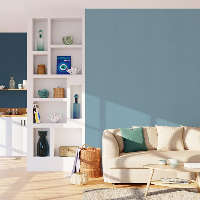 Papier peint intissé PALAZZO coloris bleu grisé