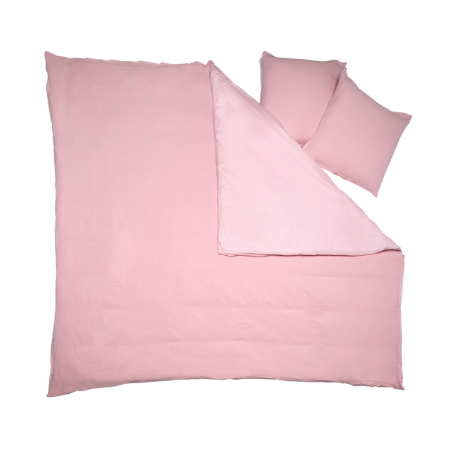 Parure de lit en gaze de coton ANOKIAS rose 240 x 260 cm