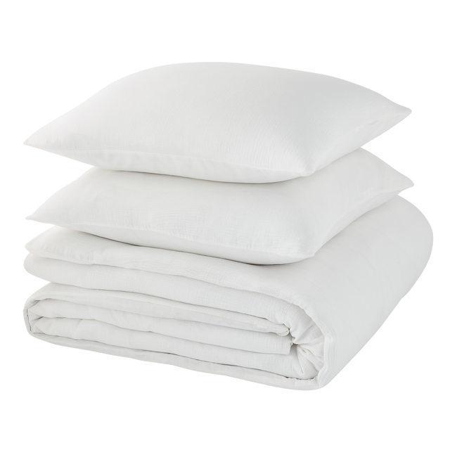 Parure de lit en gaze de coton ANOKIAS blanc 240 x 220 cm