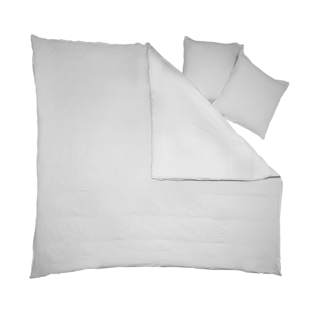 Parure de lit en gaze de coton ANOKIAS gris perle 240 x 220 cm