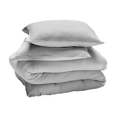 Parure de lit en gaze de coton Anokias Gris perle