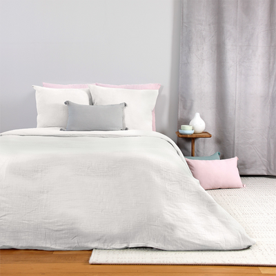 Parure de lit en gaze de coton Anokias Blanc