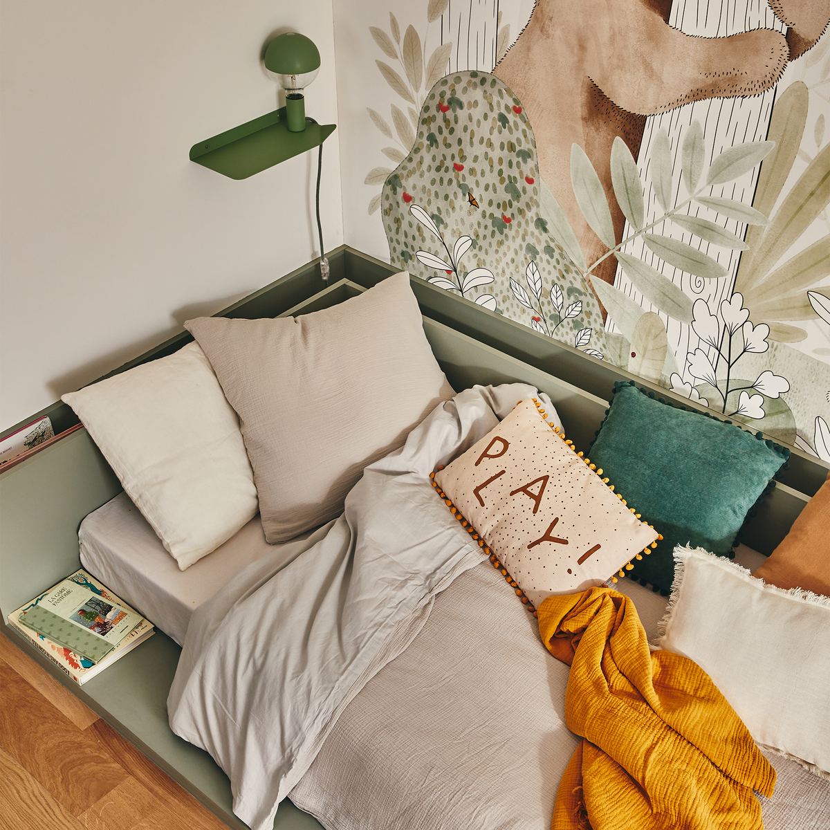 Parure de lit en gaze de coton Anokias Gris perle