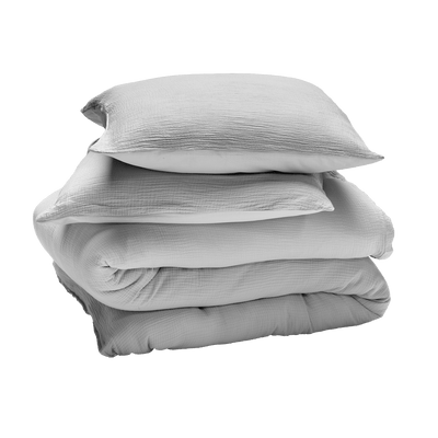 Parure de lit en gaze de coton Anokias Gris perle