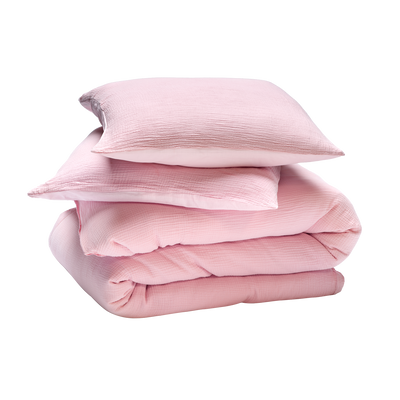 Parure de lit en gaze de coton Anokias Rose