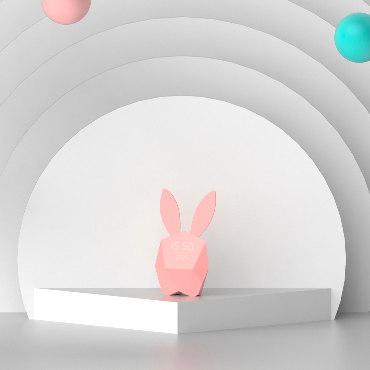 Réveil Cutty clock rabbit Rose