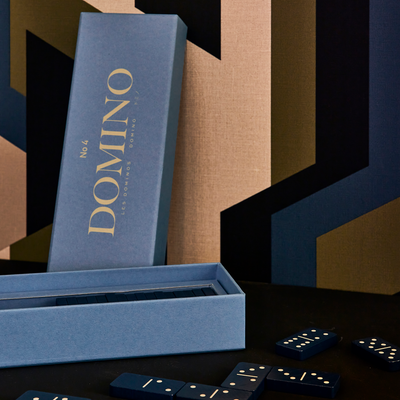 PRINTWORKS Jeu de société Classic domino Bleu