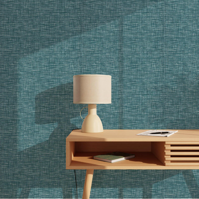 Papier peint intissé ANAKAO coloris bleu pétrole