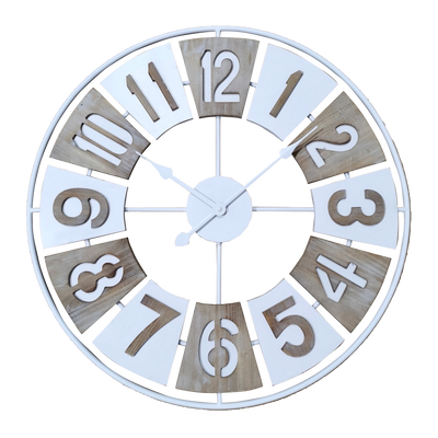 4MURS Horloge en bois Noé Brun et blanc