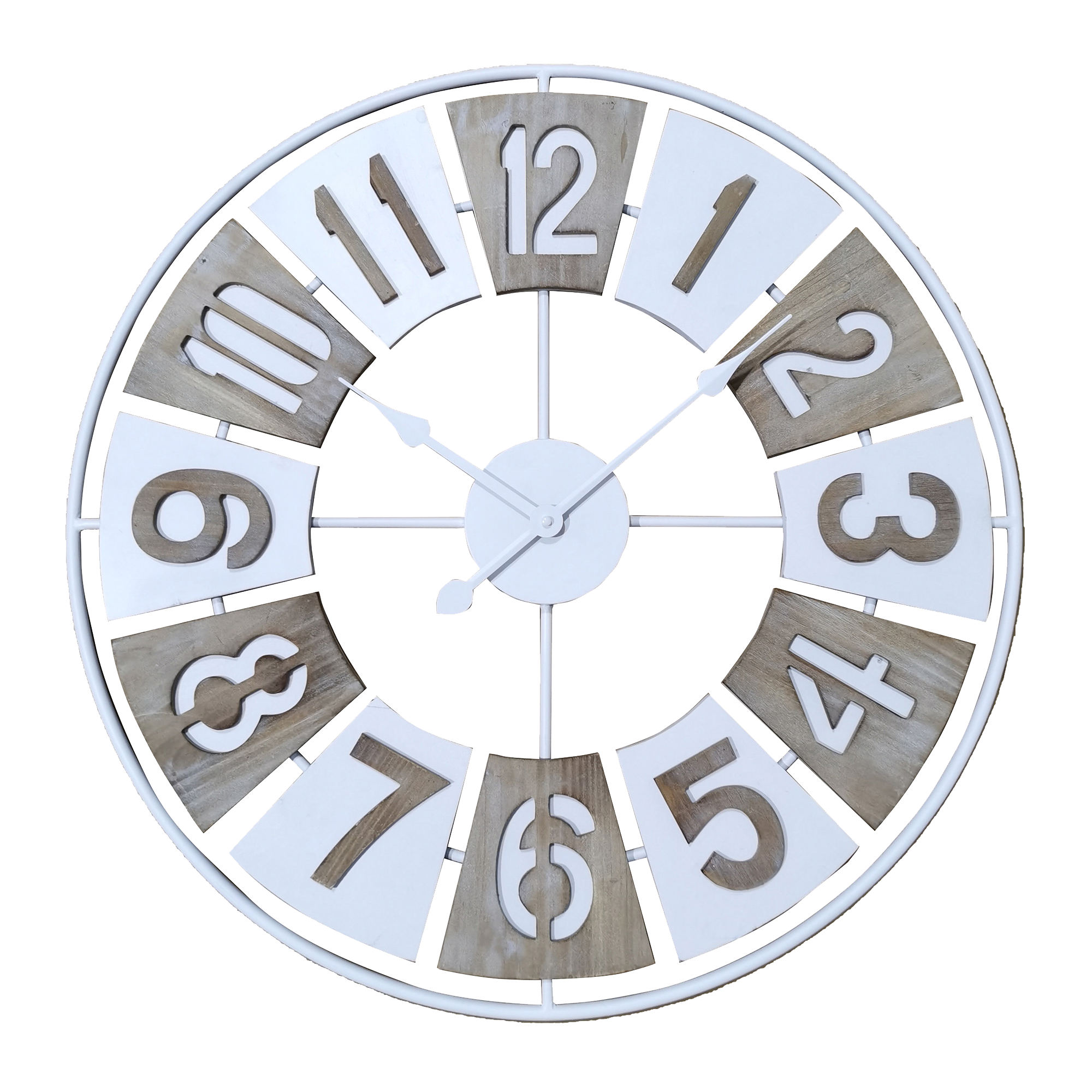 4MURS Horloge en bois NOÉ coloris brun et blanc