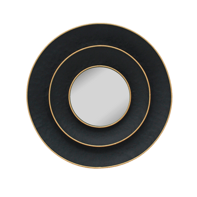 Miroir en métal Orphee Noir et or