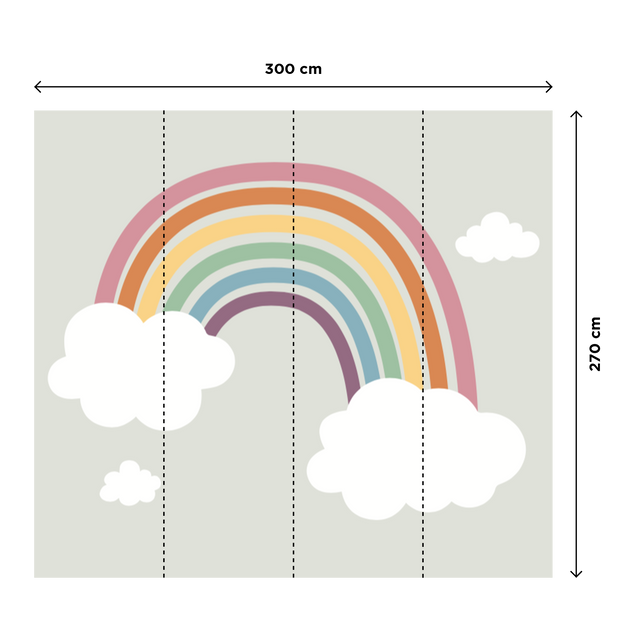 4MURS Papier peint panoramique XL RAINBOW 300 x 270 cm