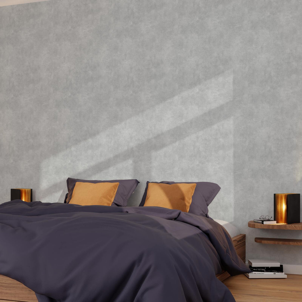 Papier peint intissé Classic line Gris béton Lisse