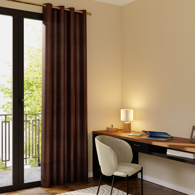 Rideau PEGAZE coloris marron 140 x 260 cm