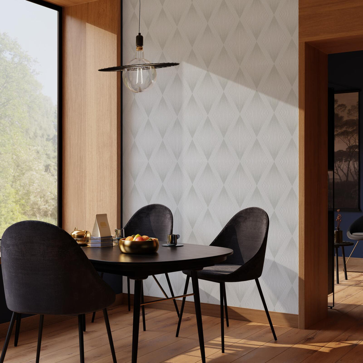 Papier peint intissé Luxury Gris perle