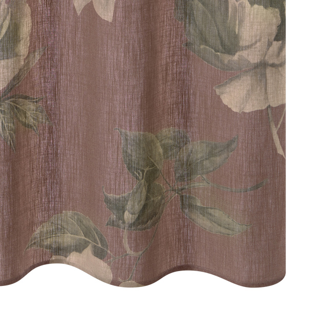 Rideau Lin FLORALIA coloris terracotta 140 x 260 cm