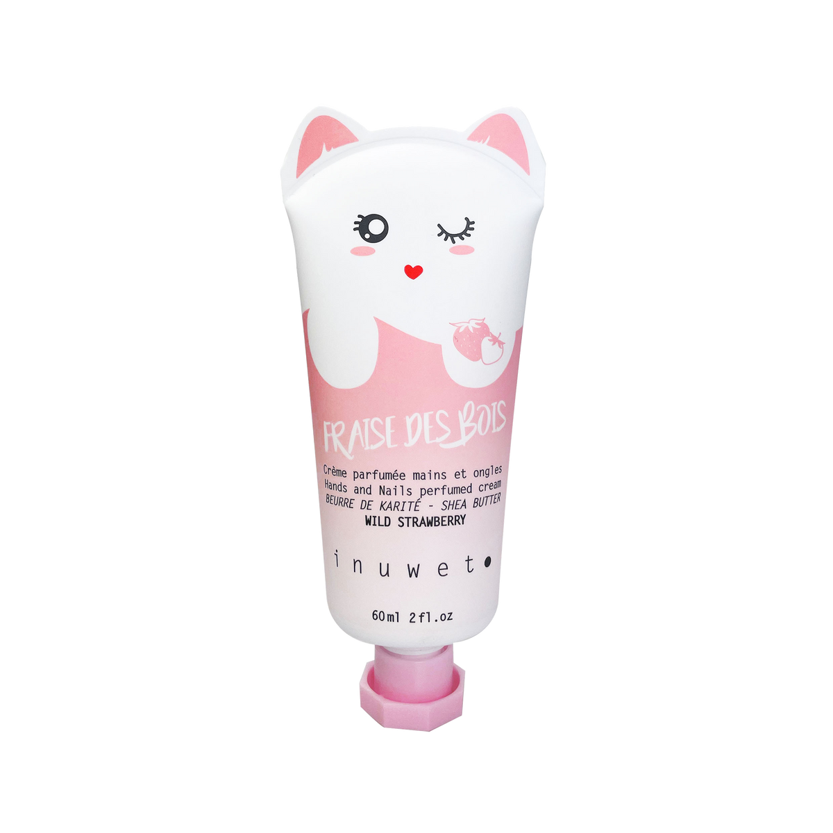 INUWET Crème mains Chat fraise Rose Fraise des bois 60ML