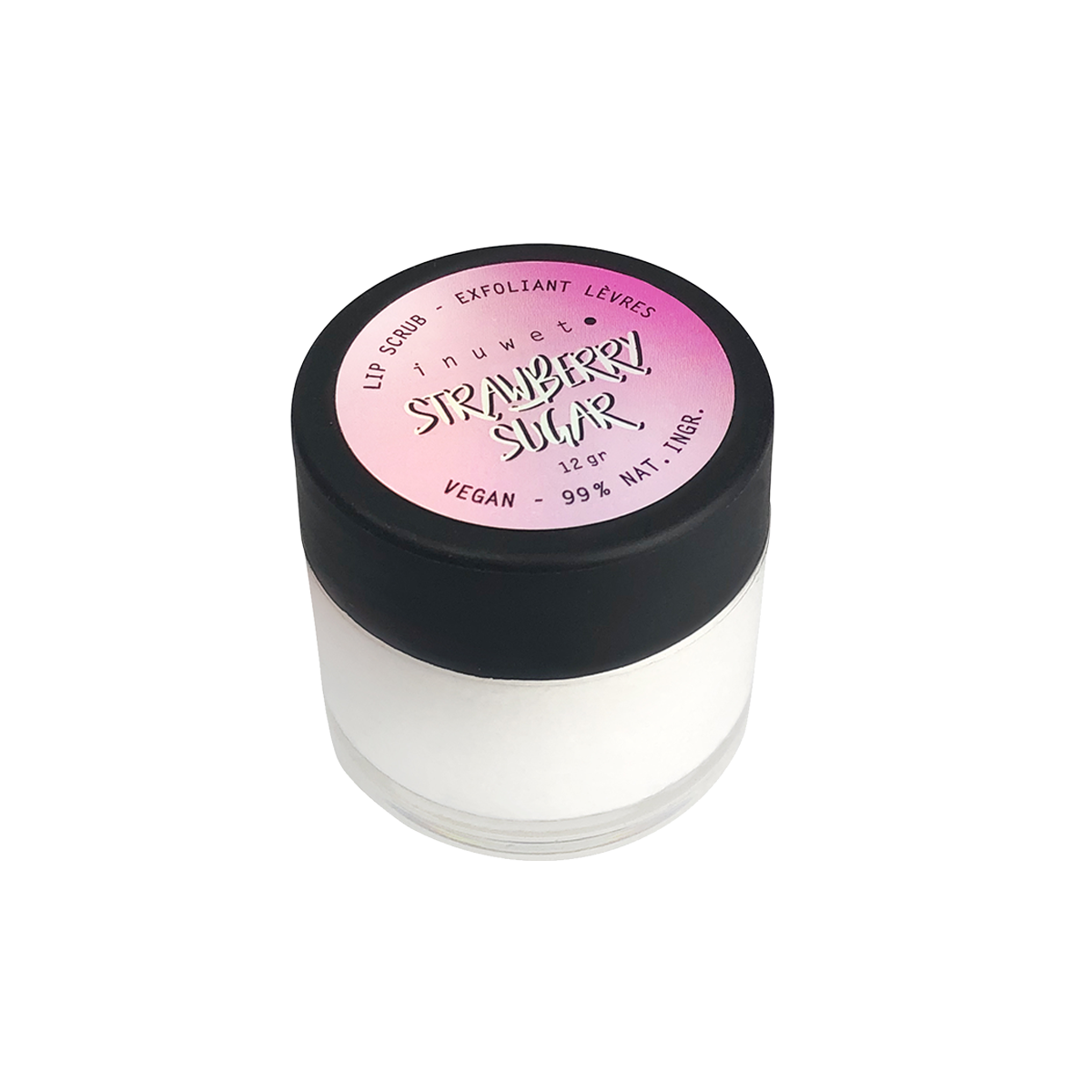 INUWET Gommage visage Levres fraise "sugar lip scrub" Rose Fraise 12G