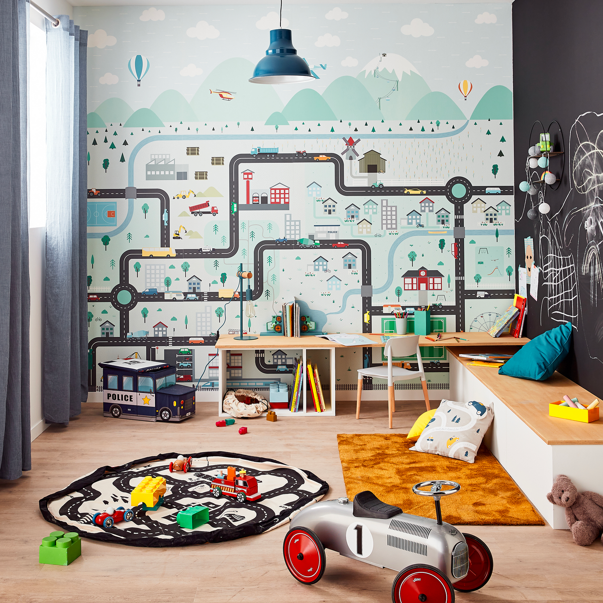 4MURS Papier peint panoramique XL Little motors xl Multicolore Mat