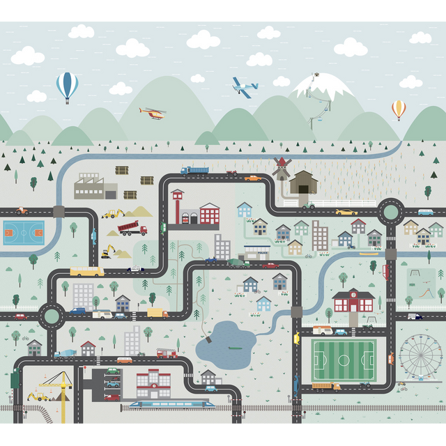 Papier peint panoramique XL LITTLE MOTORS XL 300 x 270 cm