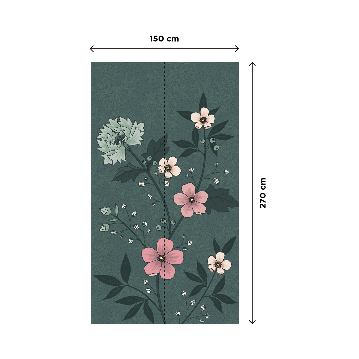 4MURS Papier peint panoramique L Poesie small Bleu pétrole Mat