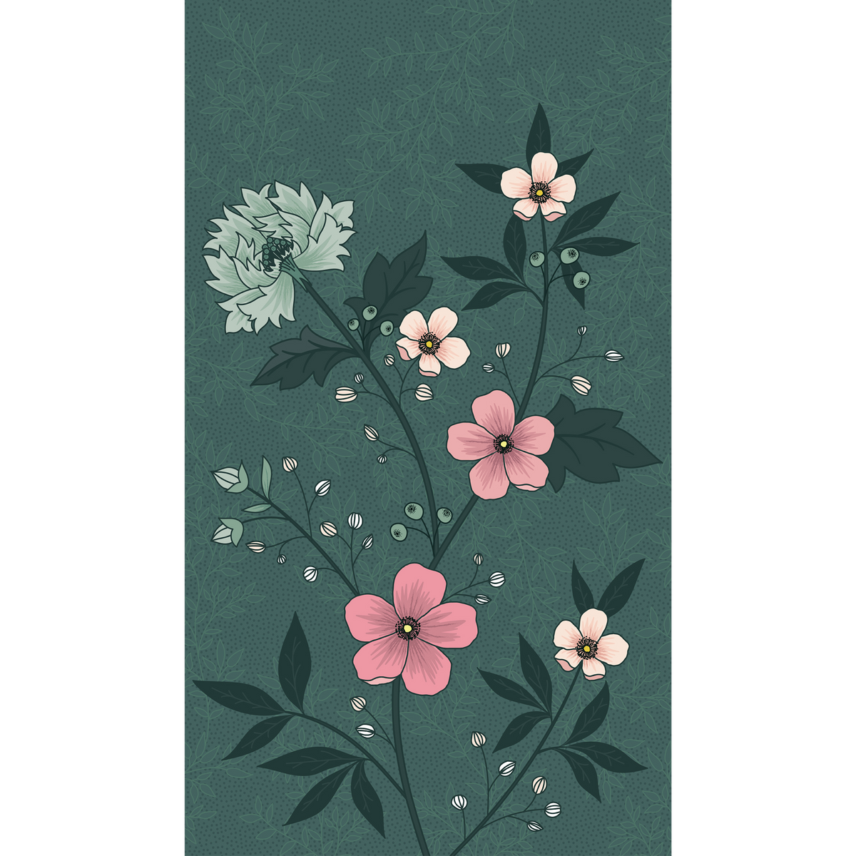 4MURS Papier peint panoramique L Poesie small Bleu pétrole Mat