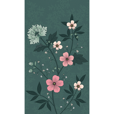 4MURS Papier peint panoramique L Poesie small Bleu pétrole Mat