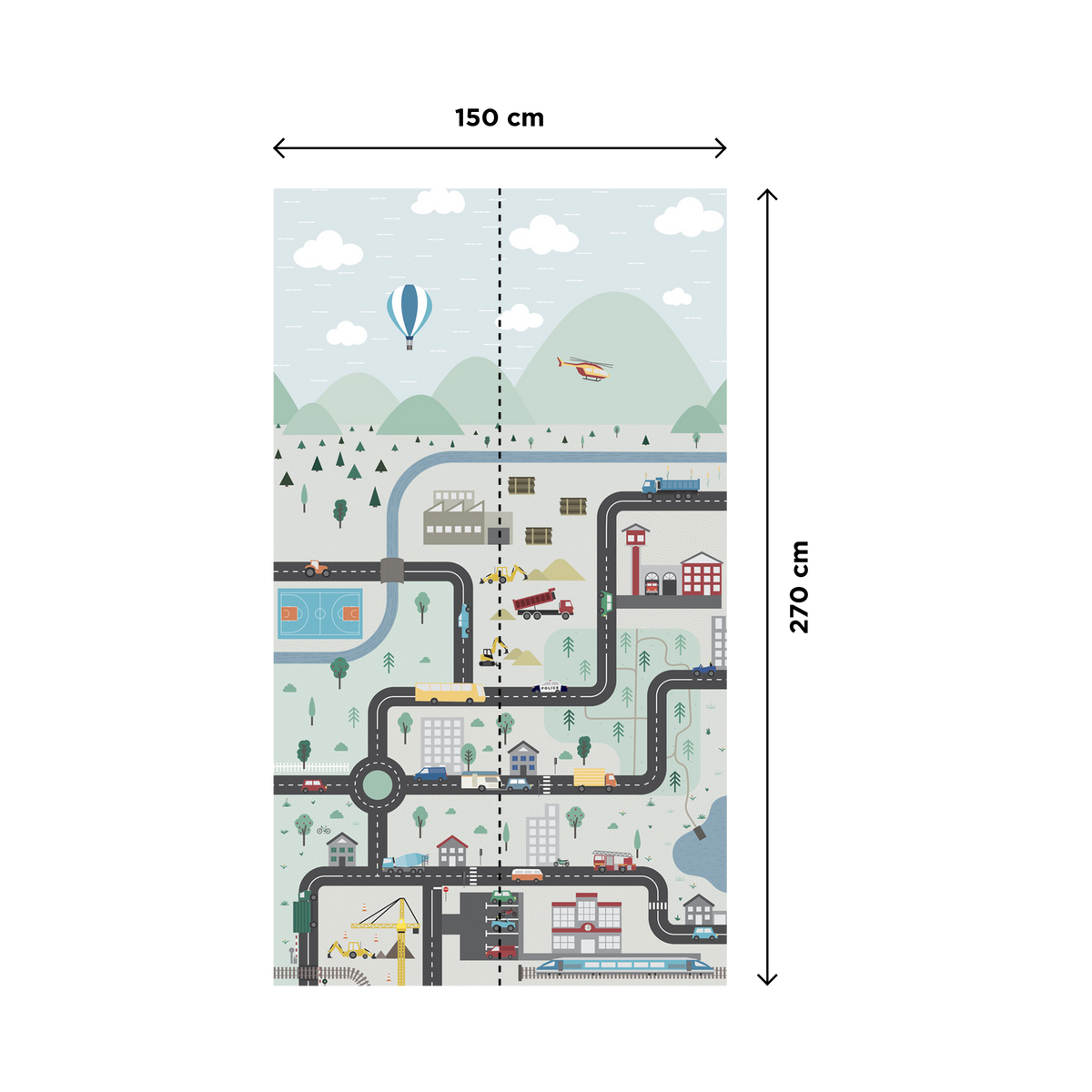4MURS Papier peint panoramique L Little motors small Multicolore Mat