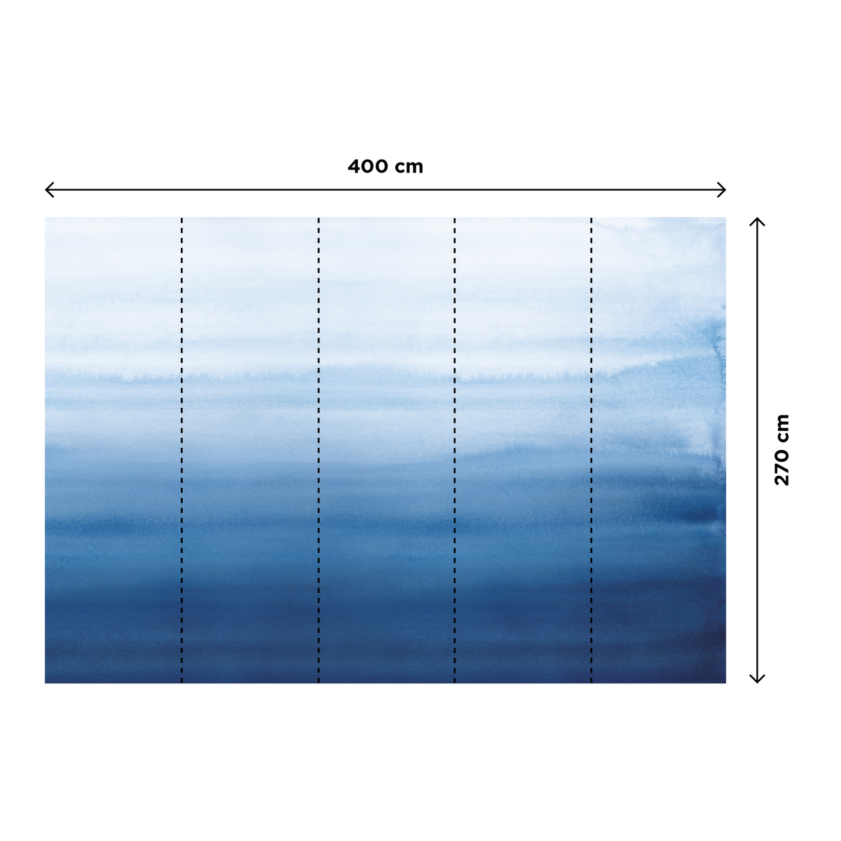 4MURS Papier peint panoramique XL Aquarelle xl Bleu outremer Satiné