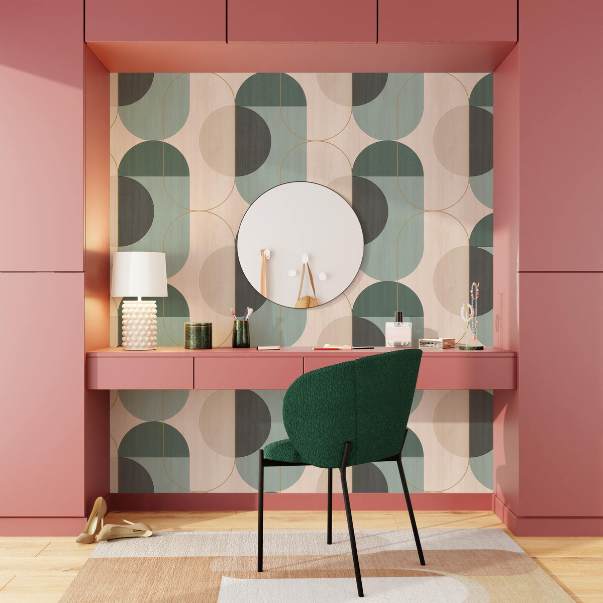 Papier peint intissé Nakila Vert d’eau