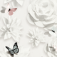 Papier peint intissé Fairy flower Blanc perlé