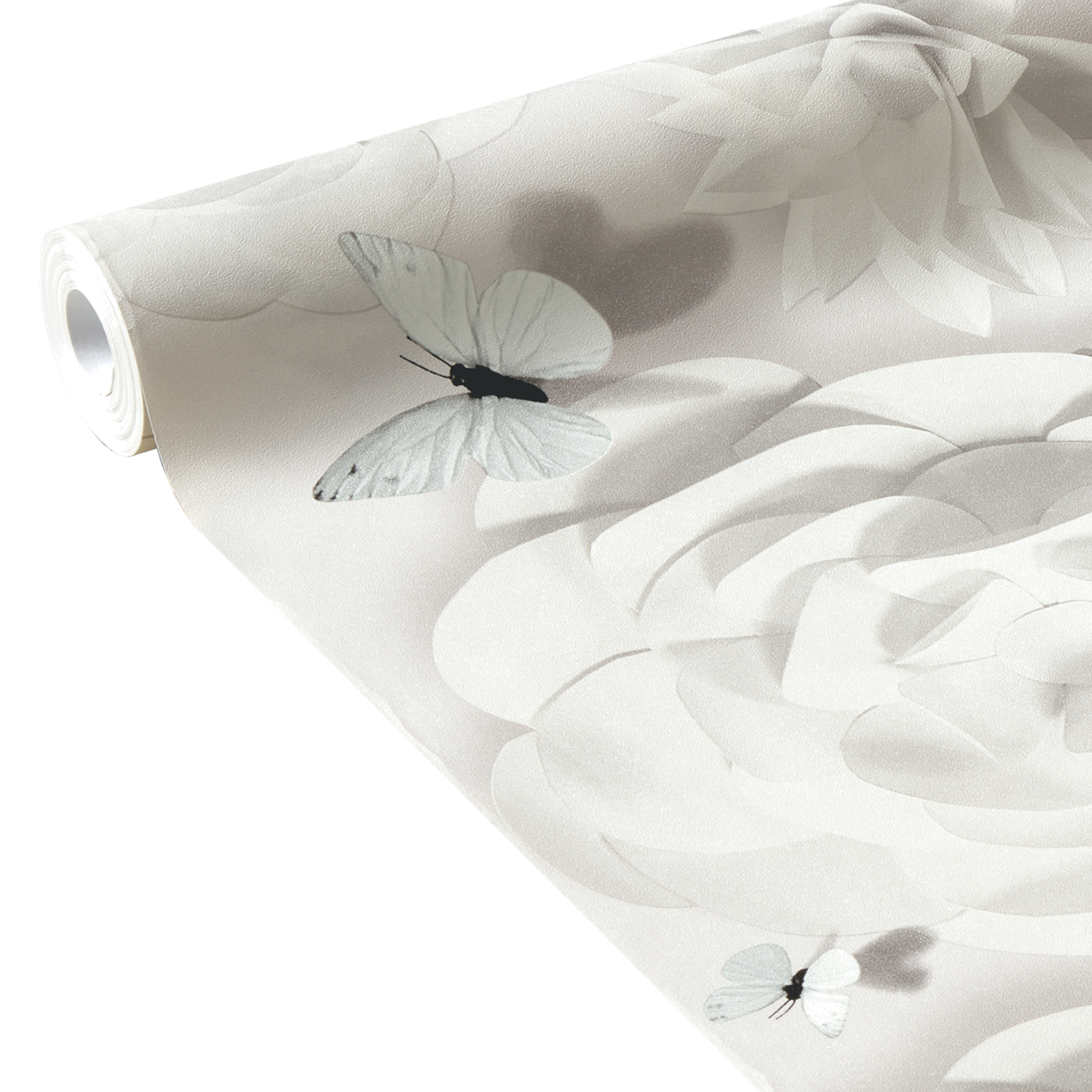 Papier peint intissé FAIRY FLOWER coloris blanc perlé