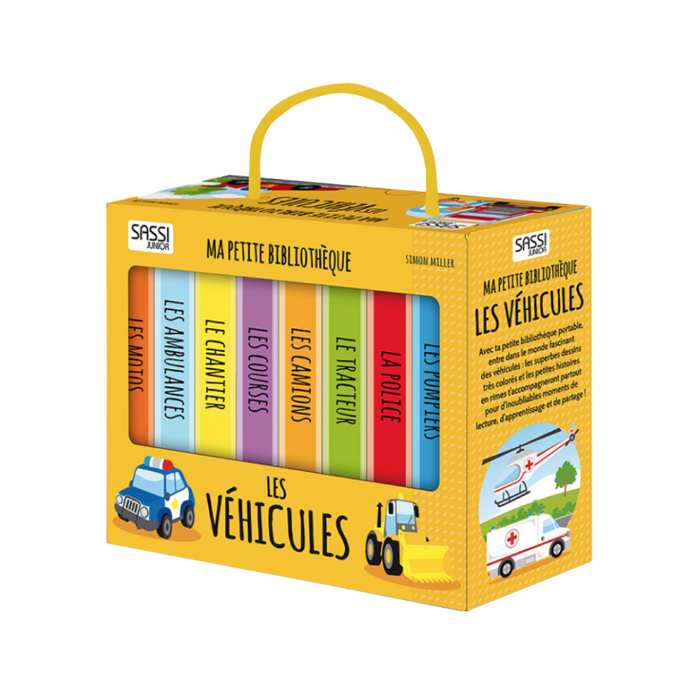 SASSI JUNIOR Livre enfant Ma petite bibliothèque les véhicules Jaune