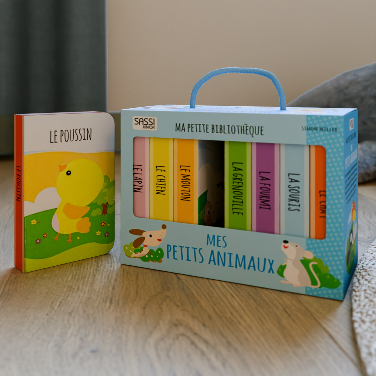 SASSI JUNIOR Livre enfant Ma petite bibliothèque mes petits animaux Bleu