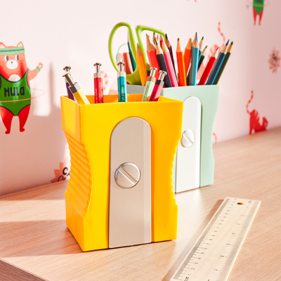 BALVI Pot à crayons Taille crayon Jaune