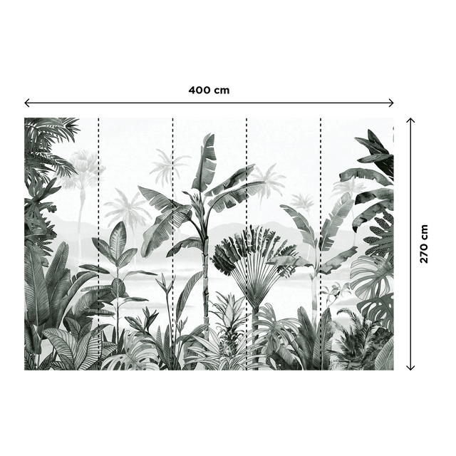 Papier peint panoramique XL WILD WILD COLORS EVERGREEN XL 400 x 270 cm