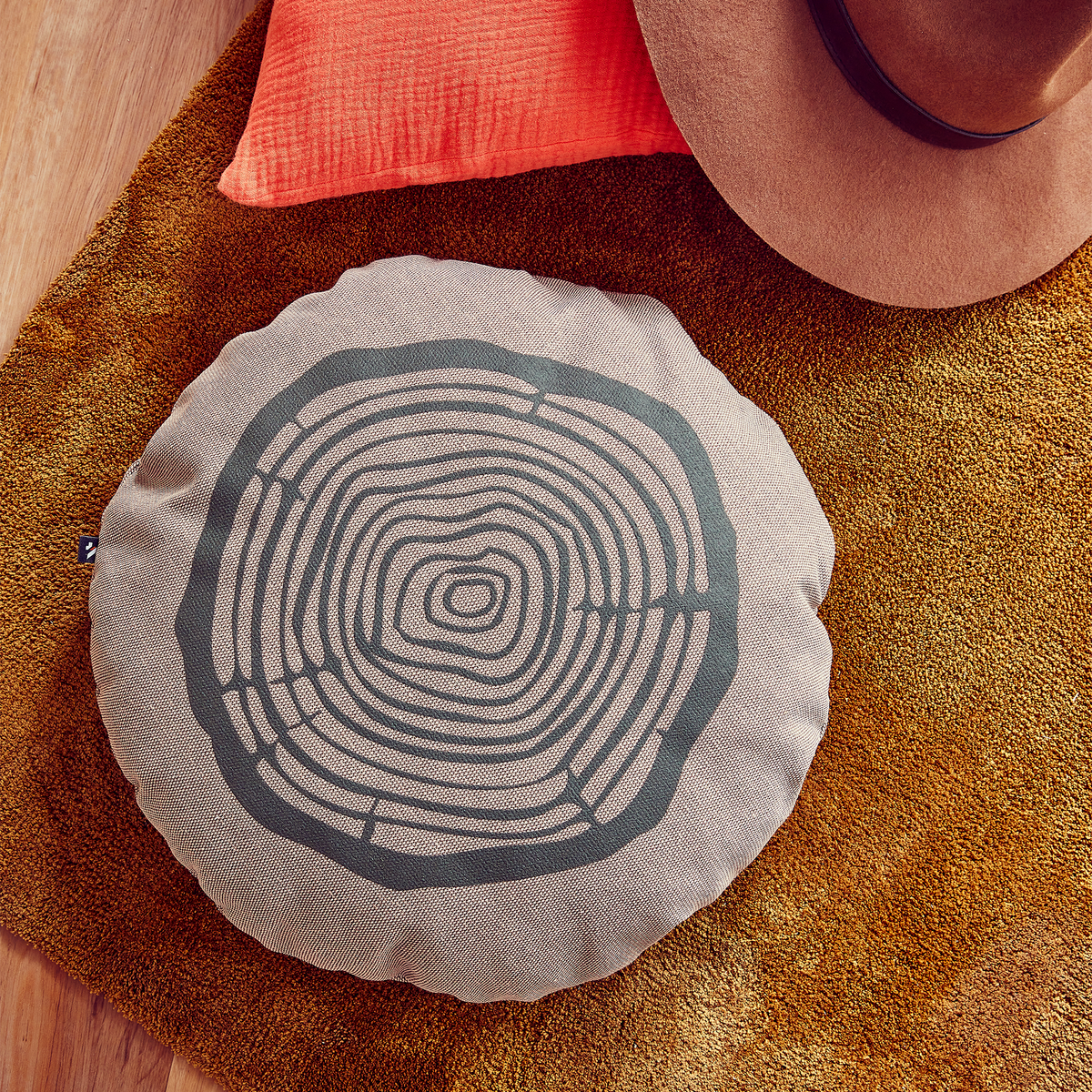 Pouf Woodtree Marron 1 place