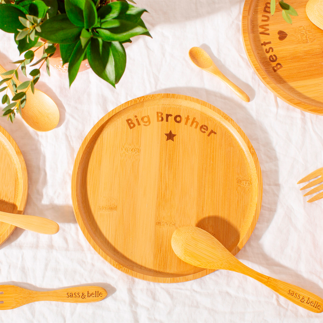 Sass & Belle Assiette BIG BROTHER coloris bois clair