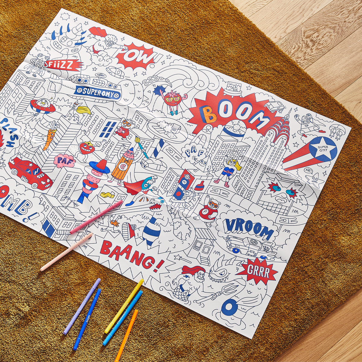 OMY Coloriage Super hero Bleu