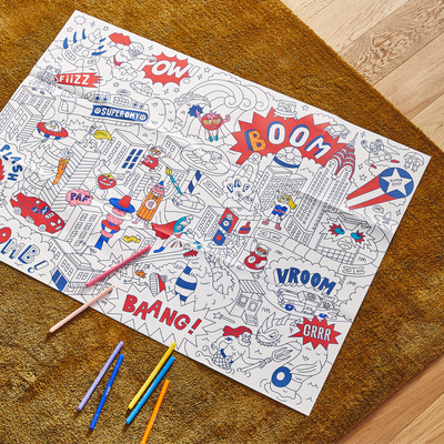 OMY Coloriage Super hero Bleu