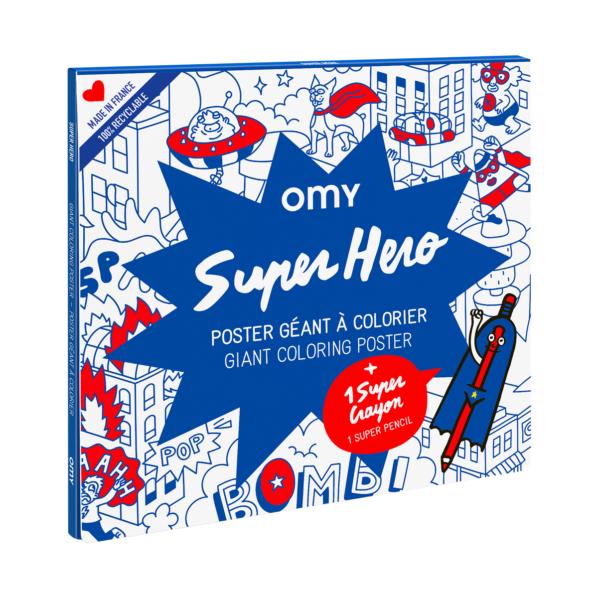 OMY Coloriage Super hero Bleu