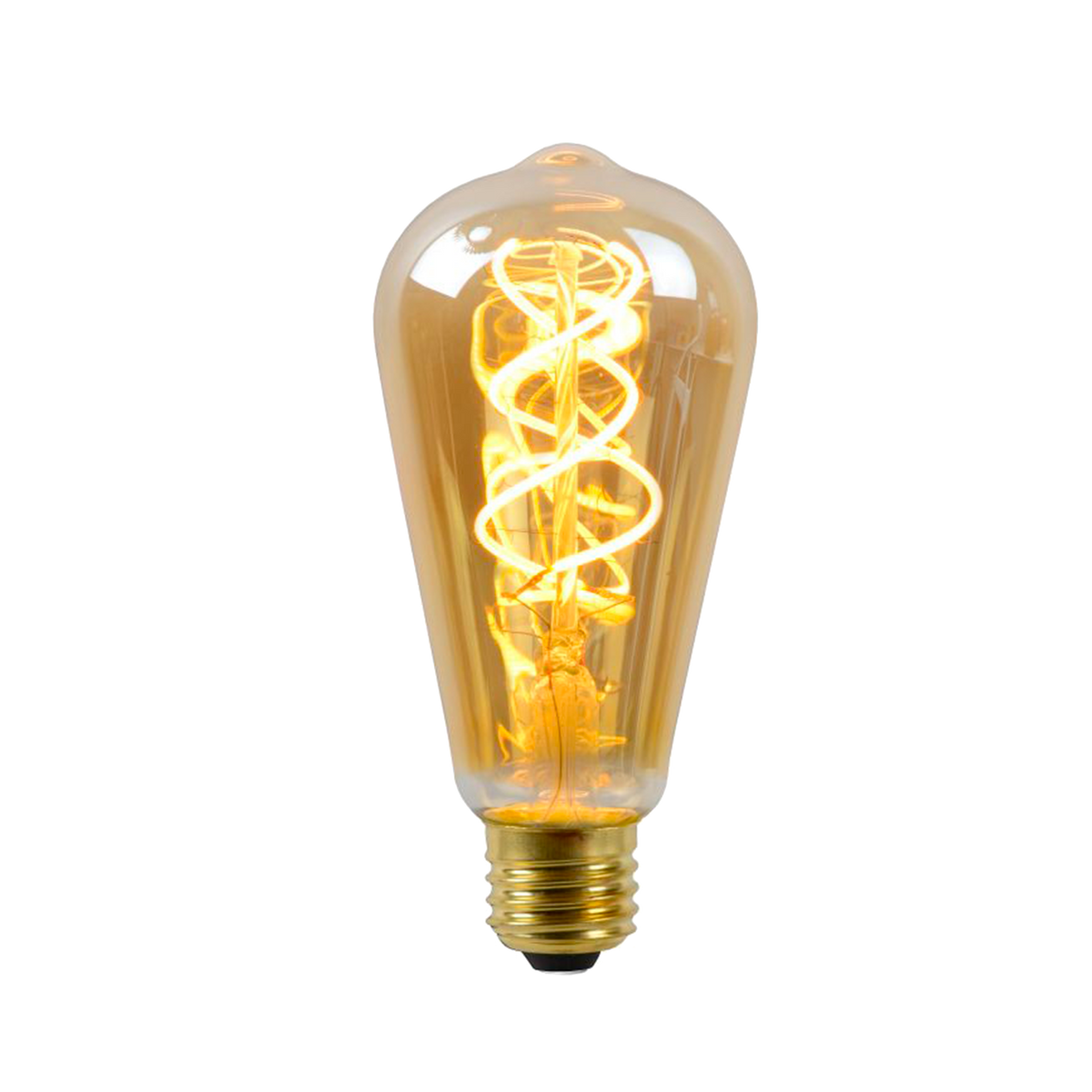 Ampoule Led e27 25w poire torsade ambré dimable Jaune
