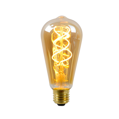 Ampoule Led e27 25w poire torsade ambré dimable Jaune