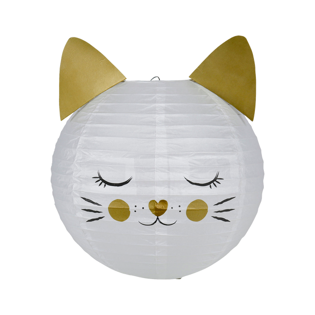 Abat-jour CHAT LOVE coloris blanc 21 x 35 cm