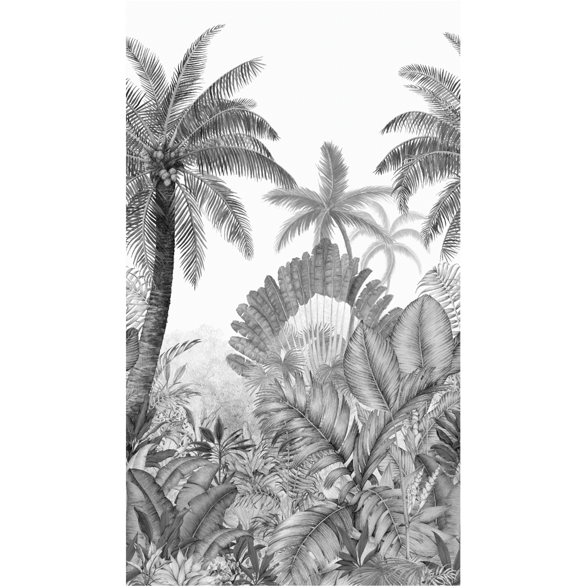 4MURS Papier peint panoramique L Paradisio Noir et blanc Satiné