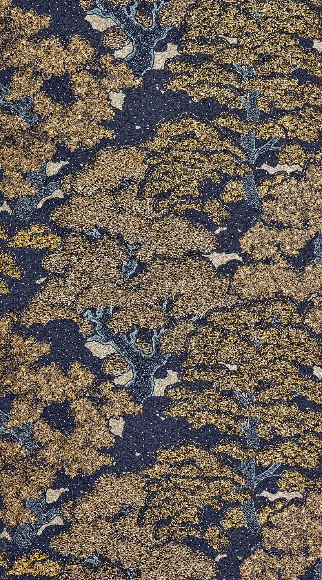 Papier peint intissé Ayako Bleu nuit