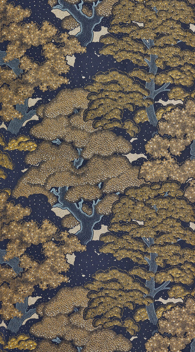 Papier peint intissé Ayako Bleu nuit